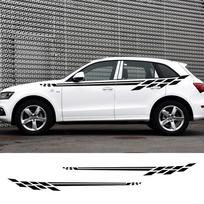 Universal Car Side Waist Stickers For BMW Dacia FIAT Honda Nissan Hyundai Mercedes Seat Smart SUV Stripes Tuning Glossy Black gray