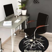 1pc Rammstein Skull Spikes Metal Band Logo Round carpet, Made of Polyester,Perfect for Decorating Office Chairs, Living Rooms,Vibrant Decorative Rug 80cm gray