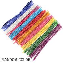 10/50/100Pcs 30cm Multicolored Chenille Twist Wire Stems Pipe Cleaners Plush Stick for DIY Educational Toys Handmade Material 10Pcs 30cmX0.6cm blue