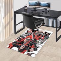 1pc My Hero Academia Katsuki Bakugo & Eijiro Kirishima Anime Chair Mat - Anti-Slip Office Rug for Desk, Home Decor, Living Room, Bedroom, Game Room.T0 60cm by 90cm gray