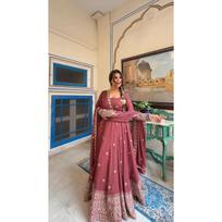 Salwar Kameez Indijos Pakistano Vestuvių vakarėlio suknelė Bollywood Anarkali kostiumas XL-42 beige