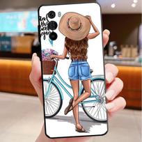 Phone Case For Motorola Edge 50 40 Pro 60 50 40 30 Ultra Neo Fusion G85 G72 G53 G54 G84 G13 G32 Princess Girl coffee Travel Girl Moto G32 brown