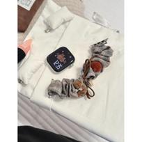 Compatible Strap for Apple Watch 11, iWatch 7/8/9/10E, Plaid Bear Hair Tie, Huawei Fit4, Xiaomi 9Pro. Apple 38/40/41mm gray