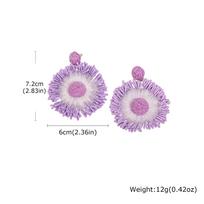 Elegant Bohemia Handmade Raffia Sunflower Earrings, Hypoallergenic Gold Plated Statement Dangle for Sensitive Skin pink