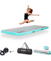 Pripučiamas gimnastikos kilimėlis inSPORTline Airstunt 300 x 100 x 10 cm, baltas, su elektriniu siurbliu