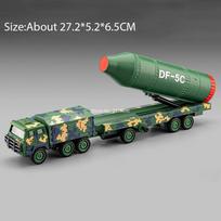 1:43 Dong Feng-5C Military Vehicle Diecast Model Toys Alloy Miniature Cars Sound Light Metal Material Vehices Gift For Boyfriend gray