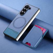 For Galaxy Z Fold 7 Funda 2 In1 Detachable Leather Magnet Case For Samsung Galaxy Z Fold 7 6 5 4 3 5G Card Bag Phone Cover Etui Galaxy Z Fold6 mėlyna