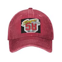 Washed denim cap Marco Simoncelli Super Sic adjustable casual baseball cap unisex summer hat beige