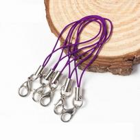 50Pcs Polyester Cord Lobster Clasp Cell Phone Lanyard Cords For Keychain Crafts Handmade Phone Rope Toys DIY Jewelry Making 5pcs violetinė