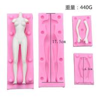 Large 3D Human Body Silicone Mold Female Male Body Clay Mold Figures Polymer Mold Face Doll  Resin Moulds Silicone pink