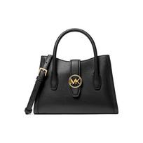 Michael Kors Gabby Gold Logo Classic Monogram Zip Closure Shoulder Bag Women Handbags Black 35S3G5GS5O-001 Basic Set (Bag+Dust Bag) black
