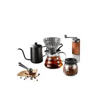 TEOTM Pour-Over Coffee Maker Set, Hand Grinder Coffee Machine, Manual Bean Grinder, Home Coffee Brewing Kit, Basic Model juoda