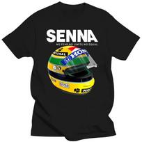 Man Summer T-shirt Ayrton Senna Helmet Tee Tops Clothing 1 Race Car Man Crew Neck Short Sleeve T Shirt Popular Man Big Size S įvairiaspalvis