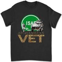 Afghan Vet Isaf Crest Isa Afghanistan T-shirt KXR7 M green