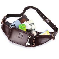 Men's Genuine Leather Cowhide Fanny Pack - Sporty Casual Chest & Waist Bag ruda