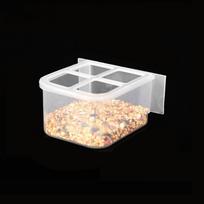 Transparent Bird Food Box Anti-splash Pigeons Cage Feeder  for Pigeons Parrots Canaries Style C white