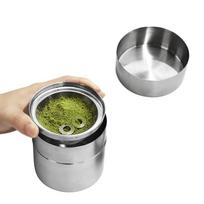 Cylindrical Matcha Powder Can with Powder Sieve Spice Storage Box Tea Canisters  Tea Organizer sidabras