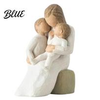 Resin Family Love Statue Mother Holding Baby Figurine for Bedroom Desk Healing Home Ornament Heartwarming Decor Ornament Gift New Mom Shower beige