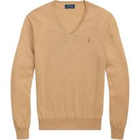 Polo Ralph Lauren skalbiamas vilnos V formos iškirptės megztinis vyriškas megztinis 710941105-009 L beige