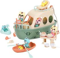 Pretend Play Toy Set Plastic Cat Scene Playset Pretend Cat Figures Set Playing House Props for Toddlers DIY Children's Toys new šviesiai pilka spalva