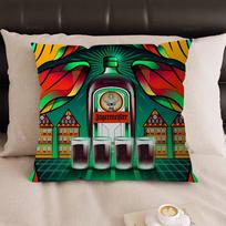J-Jagermeisteres Logo Pattern Pillow Gift Home Office Decoration Pillow Bedroom Sofa Car Cushion CoverPillow Case 12x12Inch