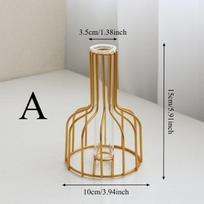 Ornamental Wrought Iron Gold Flower Vase Hollow Design for Home Living Room Decor Artificial Dried Floral Arrangement Container black
