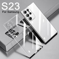 Prabangus silikoninis dėklas Samsung S24 S23 S22 Ultra S21 S20 Ultra Plus FE dangtelis Krištolinis Samsung S24 Ultra korpusas S23 Ultra Funda Samsung S24 white