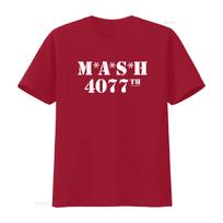 MASH 4077th Distressed T Shirt for Men Vintage Style Print vintage Washed Soft Casual Comfortable Slightly Stretched Breathable S brown