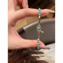Natūralus turkio ir perlų vėrinys moterims - Prabangus ir rafinuotas turkio apykaklės grandinėlė - Gėlavandenių perlų vėrinys Hand bracelet brown