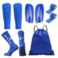 Karštai parduodamas profesionalus futbolo kojinių rinkinys per sieną su sutirštintu rankšluosčio dugnu, kojų movomis, blauzdų apsaugomis ir tvarstikliais. Adult 5-piece set, fits size 39-44 raudona