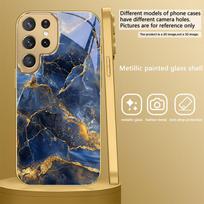 Marmurinės tekstūros dangtelis Samsung Galaxy S26 S20 FE S21 S22 S23 Plus S24 Ultra S25 Ultra S21 S25+ S22FE telefonui, auksinis stiklinis telefono dėklas Galaxy S26 gray