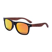 BARCUR High Quality Black Walnut Sunglasses Anti-Reflecti Men Women Mirror Sun Glasses Male UV400 Wooden Sunglass Shades Oculos Zipper box oranžinė