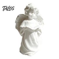 Desktop Ornament, Angel Design Sculpture with Curly Hair Texture And Layered Wings, 3D Printed Decorative Figurine for Study Room Bedroom Decor balta