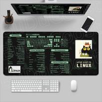 Large Programmer Rubber Mats HD Printing Non-Slip Rug 900x400mm Black Linux Commands Line Shortcuts Mouse Pad Office Accessories 600x300x2mm gray