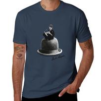 Charlie Chaplin skrybėlaitė T-shirt Atsitiktinis kasdienis grafinis marškinėlis S black