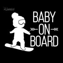 16x12cm BABY ON BOARD Snowboard Waterproof Car Styling Window Sticker Decal balta