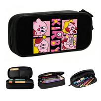 Anime K-Kirbys   Cute Pencil Case Girls Boys Big Capacity Cartoon Game  Pencil Pouch Students Stationery 21x10.5x5cm pink