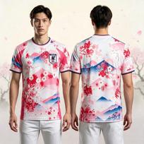 2026 Japonija Sakura Fudži kalnas Futbolo marškinėliai Vyrams Moterims Rožinė Vyšnių Žiedų Trumpomis Rankovėmis Futbolo Marškinėliai Laisvalaikio Treniruočių Uniforma T-shirt L pink