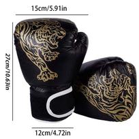 Bokso pirštinės Profesionalios Tiger kvėpuojančios PU odos liepsnos pirštinės Sanda Box Muay Thai pirštinės Muay Thai bokso pirštinės black
