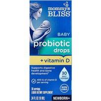 Mommy's Bliss, Kūdikių probiotikų lašai su vitaminu D, naujagimiui+, 10 ml (0,34 fl oz)