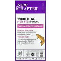 New Chapter, „Wholemega™“ žuvų taukai mamoms, 180 minkštųjų kapsulių