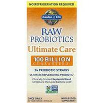 Garden of Life, RAW probiotikai, „Ultimate Care“, ilgai išliekantys, 30 vegetariškų kapsulių