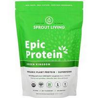 Sprout Living, Epic Protein®, ekologiški augaliniai baltymai + supermaistas, Žalioji karalystė, 1 svaras (456 g)
