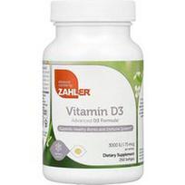 Zahler, Vitaminas D3, patobulinta D3 formulė, 75 mcg (3000 TV), 250 minkštųjų gelių