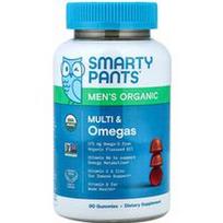 SmartyPants, „Men’s Organic“ multivitaminai ir omega rūgštys vyrams, aviečių, apelsinų ir vyšnių skonio, 90 guminukų