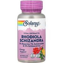 Solaray, Gyvybiškai svarbūs ekstraktai, Rhodiola Schizandra, 60 daržovių kapsulių