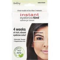 Godefroy, „Instant Eyebrow Tint™“ antakių dažai, natūraliai juodi, 3 dengimų rinkinys