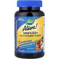 Nature's Way, Gyvas! ® Vyriški 50+ multivitaminų guminukai, vaisiai, 60 guminukų