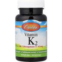 Carlson, Vitaminas K2, 45 mcg, 90 minkštųjų kapsulių