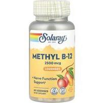 Solaray, Metil B-12 pastilės, natūralus mango ir persikų skonio, 2500 mcg, 60 pastilių